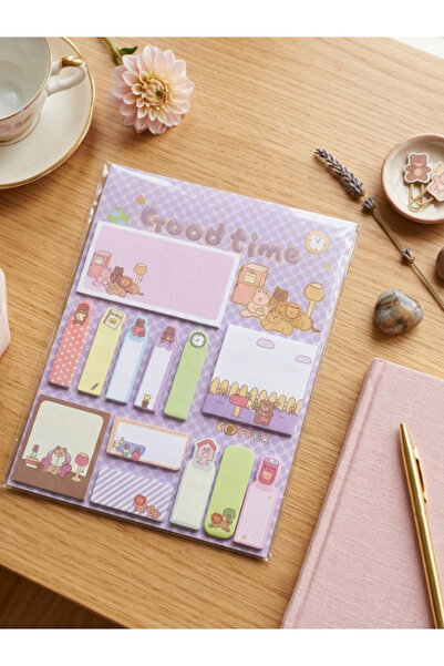 Bam Set de note adezive cu design drăguț de urs