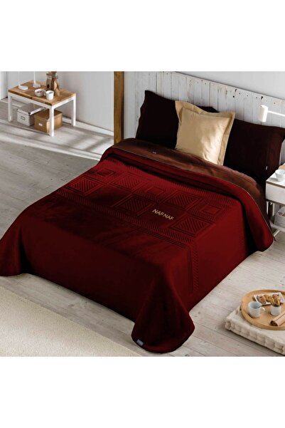 Naf Naf Evey Elegant Spanish Blanket, Nav Nav Brand, Burgundy Color, 160*240 Cm.
