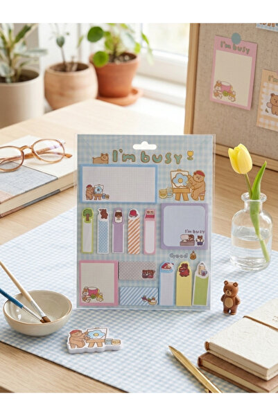 Bam Set de note adezive cu design drăguț de urs
