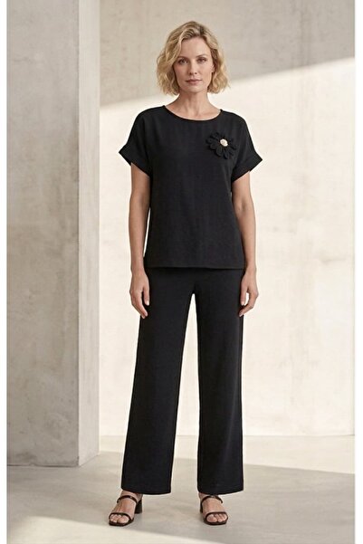 ihaoo Elegant fuchsia women's outfit with decorative flower