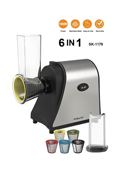 SOKANY مبشرة جبن كهربائية، قطاعة وفرامة كهربائية بقوة 1000 واط، مبشرة متعددة ...