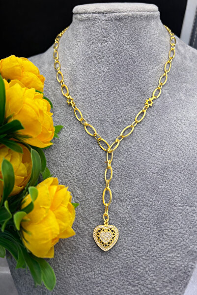argint 925 14k Gold Plated Heart Necklace