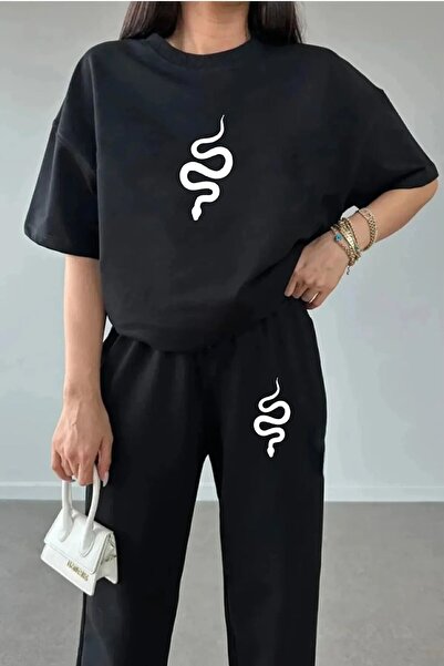 Gollinger Σετ φόρμας Unisex Snake Printed - Colorful Oversize T-shirt Jogger ...