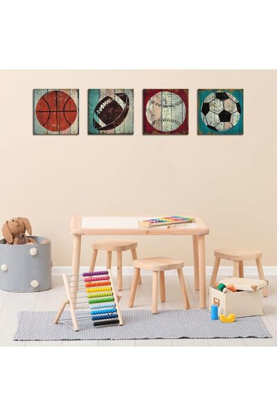 Al Raied آر إس ®   ديكور غرفة الأولاد، لوحات فنية رياضية للحائط، ملصقات قماشي...