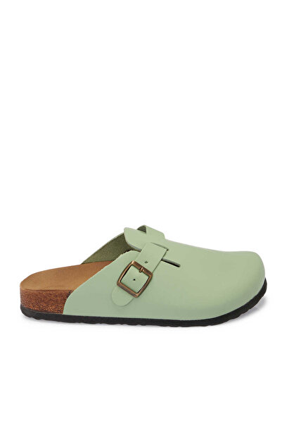 Tergan Green Genuine Leather Women's Slippers - K25Y1Tr68000-G81