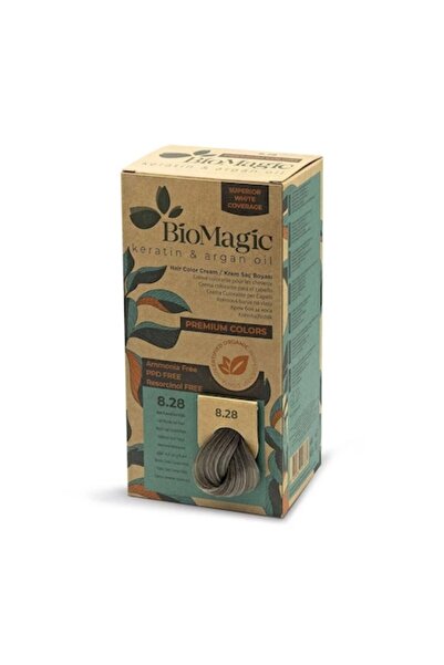 BIOMAGIC Vopsea de păr gri perlat, fără amoniac, 8.28, Biomagic, 170 ml