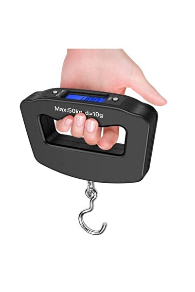 Generic Digital Hanging Scale Made of Metal with LCD Screen Black