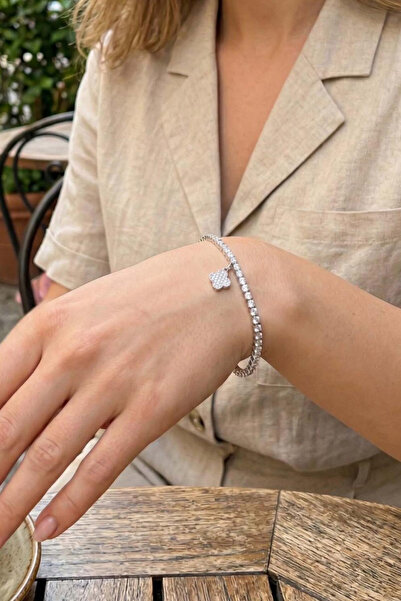 LYKOS سوار يونكا موديل زيركون بحجر الزركون الفضي اللون مع رافعة للمياه