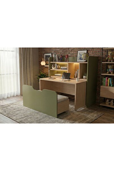 Vivense Oliv Çalışma Masası, Açılır Puflu