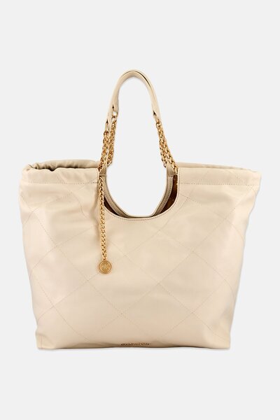 Anne Klein Women Brand Logo Tote Bag, Cream