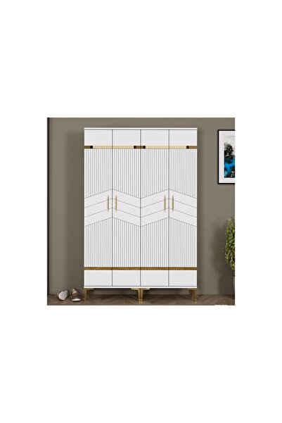 Vivense Gavin Ac Portmanto Vestiyer Ayakkabılık, Beyaz Altın