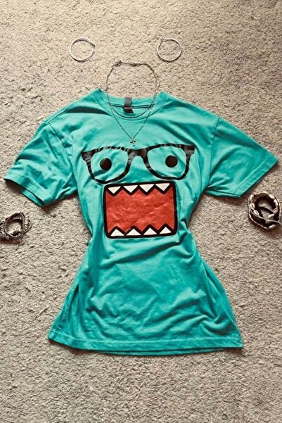 Köstebek Blue Domo Kun Harajuku Y2K Short Sleeve Crop