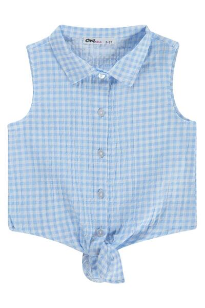 Civil Girls Plaid Patterned Shirt for Ages 2-5 - Blue