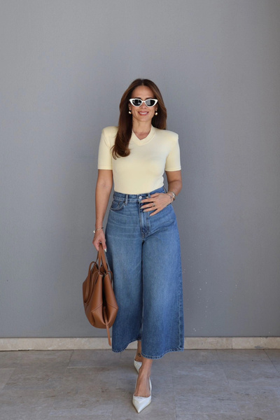 Purple by Banu MAVİ Cropped Jean