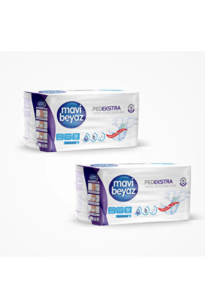 BEYAZ Blue Pad Extra Patient Diapers with Waist Band (m) Medium 30 Pack X 2 P...