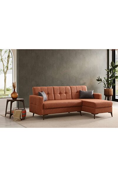 Vivense LİRYA SANDIKLI BAZALI KÖŞE KOLTUK, KİREMİT