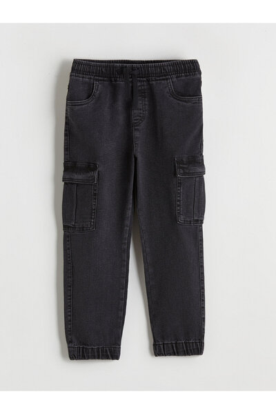 LC Waikiki Pantaloni cargo din denim pentru băieți cu talie cu curea