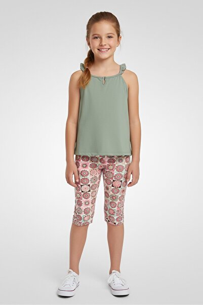 Freestyle Kids Girl 4Pcs Graphic Print T-Shirt And Shorts Set, Multicolor