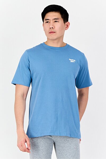 Reebok Men Sportswear Fit Short Sleeve Outdoor T-Shirt, Light Blue