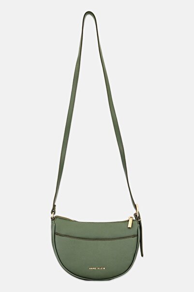 Anne Klein Women Hardware Logo Cross Body Bag, Dark Olive