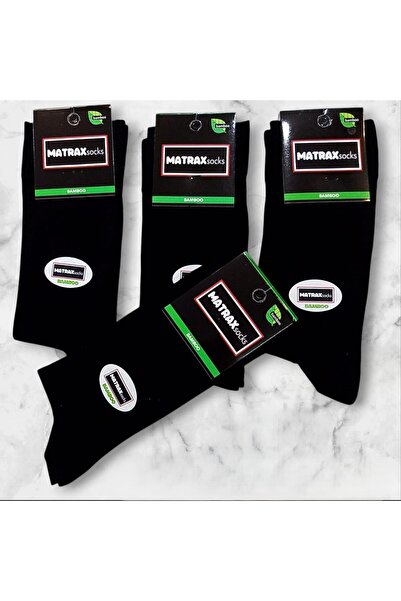 Matrax جوارب بامبو يومية بدون خياطة (أسود) 6 ازوج