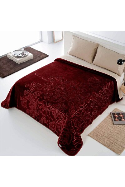 Naf Naf بطانية ماندي أنيقة أسبانية ماركة ناف ناف لون عنابي 160*240 سم