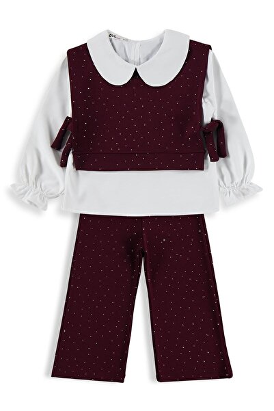 Civil Girls Σετ με γιακά για παιδιά 2-5 ετών - Βουργουνδία