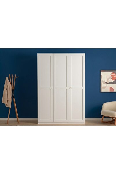 Vivense LUNA NOX GARDIROP, PROFİL, BEYAZ, 3 KAPAKLI