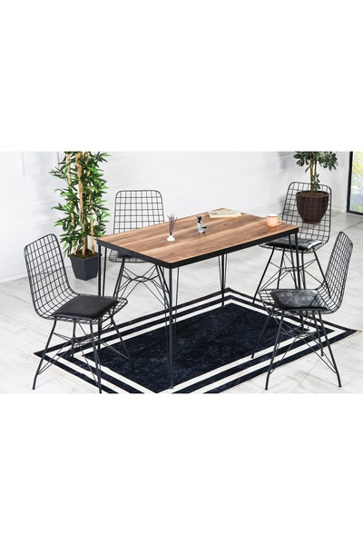 Vivense Brown Mutfak Masa Takımı, Akça, 70X110