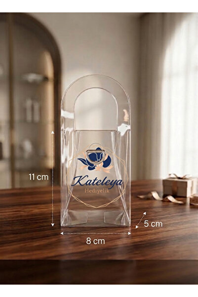 Kateleya Asetat Şeffaf çanta 11*8*5cm (10 adet)