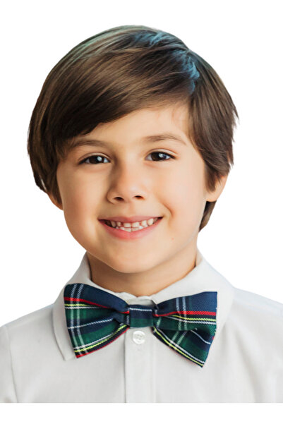 fustite cu luminite Green Checkered Bow Tie, for Boys, for School