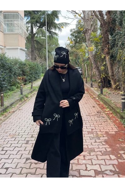 venti design Kurdele Atkı & Bere Takım - Siyah
