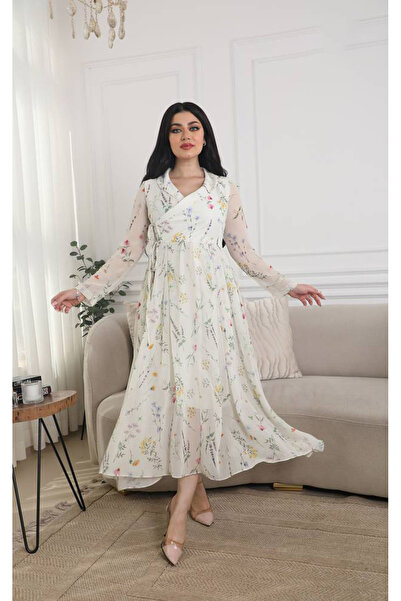 Stylish Fashion فستان من ستايلش فاشن تركي أنيق مورد بربطات جانبية