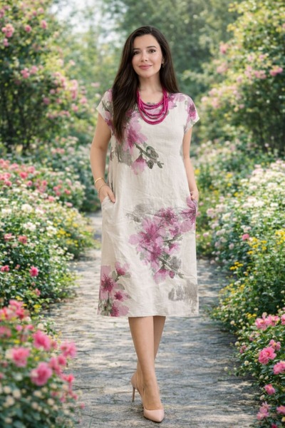 yb yağmur butik Εισαγόμενο φόρεμα καμιζόλα με πλαϊνές τσέπες