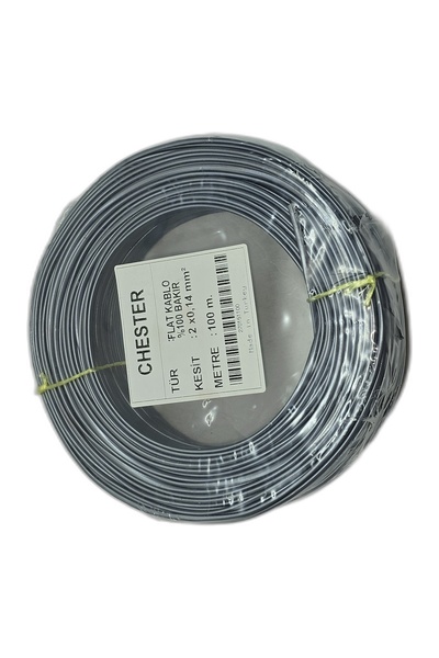chester 100 Metre Tam Bakır Telefon Kablosu 2x0.14mm Flat Köken Kablo ADSL Mo...