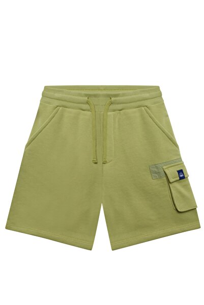 Benetton Logo Με κέντημα Boy's Green πλαϊνή τσέπη Σορτς