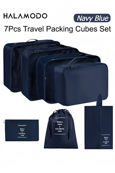 HALAMODO 7Pcs Travel Packing Cubes Set, Luggage Organizer Bags for Suitcase, ...