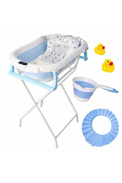 Little Mom Cada pliabila bebe cu suport metalic, pernuta anatomica, termometr...