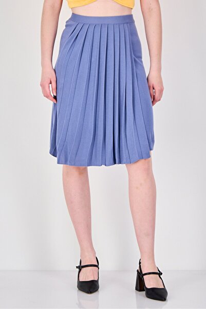 Mila Schon Concept Women Textured Midi Skirts, Slate Blue