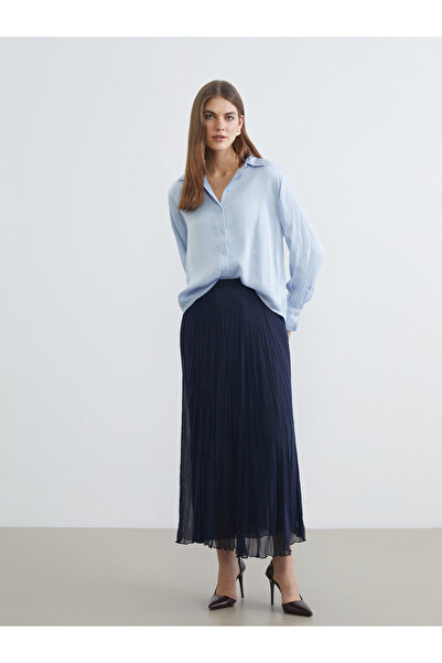 LC Waikiki Women's Elastic Waist Pleated Chiffon Skirt