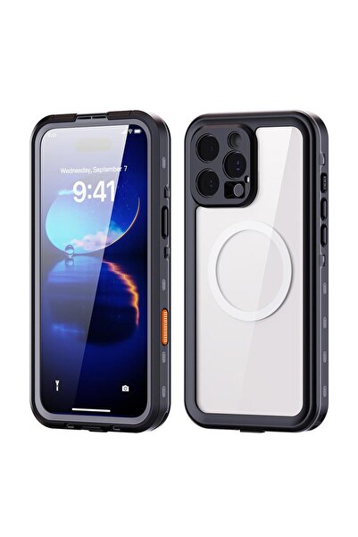 AktarMobile iPhone 16 Pro Max Uyumlu Su Geçirmez Kılıf MagSafe IP68 Waterproo...