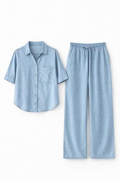 HAZELANNA Açık Mavi İkili Denim Takım