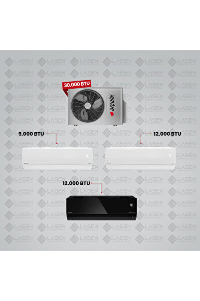 Arçelik 1+3 Multi Sistem Klima / 30100 Md Pro Dış Ünite (9 BTU BEYAZ+12 BTU B...