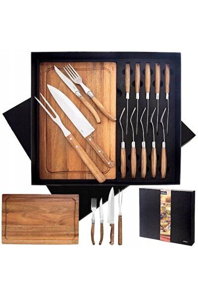 Orion Set tacamuri din otel pentru fripturi si burgeri, 15 buc