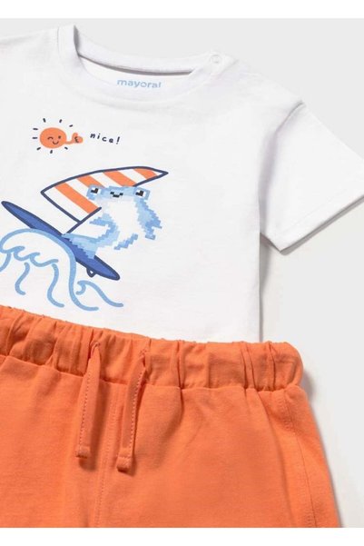 MAYORAL Baby Boy Printed Shorts Set 1-3 Years Orange