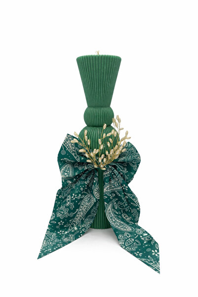 Dany Kids Fashion Πράσινο κερί σε σχήμα κλεψύδρας διακοσμημένο με φιόγκο, μον...