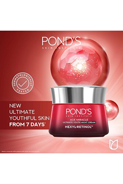 Ponds POND'S Age Miracle Ultimate Youth Night Face Cream with Hexyl Retinol, 50g