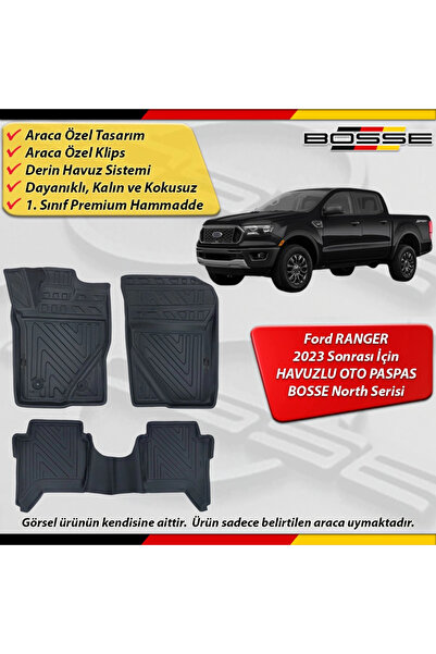 BOSSE North Ford Ranger Paspas Araca Özel 2023 Sonrası İçin Derin Havuzlu 3D ...