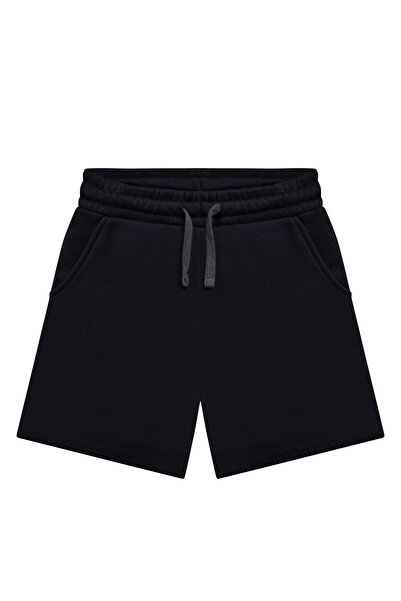 Benetton شورت أسود للأولاد من United Colors of Logo مطبوع