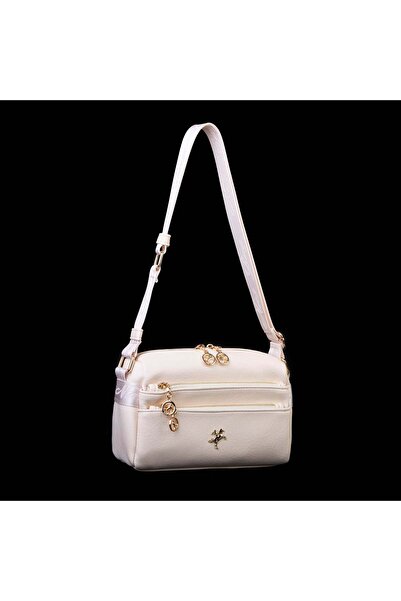 Nas Bag Women's Multi-Compartment Medium Size Cross Shoulder Bag Cream Victoria